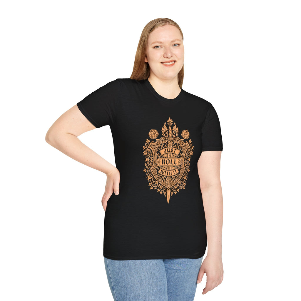 Just Roll With It D20 Tabletop RPG T-Shirt