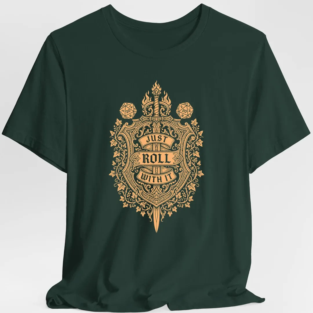 Just Roll With It D20 Tabletop RPG T-Shirt