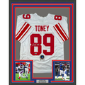 Framed Autographed/Signed Kadarius Toney 35x39 New York White Football Jersey Beckett BAS COA