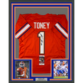 Framed Autographed/Signed Kadarius Toney 35x39 Florida Orange College Football Jersey JSA COA