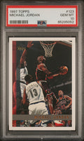 Graded 1997 Topps Michael Jordan #123 Basketball Card PSA 10 Gem Mint