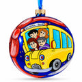 Yellow School Bus Glass Ball Christmas Ornament 4 Inches