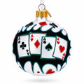 Playing Cards Deck Glass Christmas Ornament 3.25 Inches