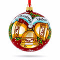 Three Bells Glass Ball Christmas Ornament 4 Inches