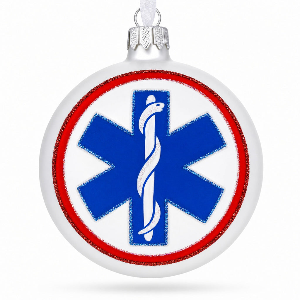 Paramedic Emergency First Responders Glass Ball Christmas Ornament 4 Inches