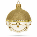 Opulent Golden Chandelier Elegance Glass Ball Christmas Ornament 3.25 Inches