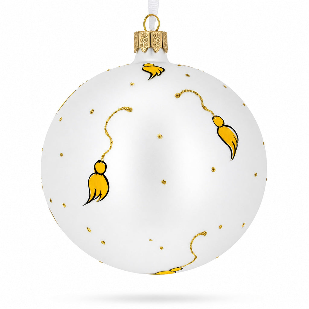 Cap and Tassel Commemorative Glass Ball Christmas Ornament 4 Inches.