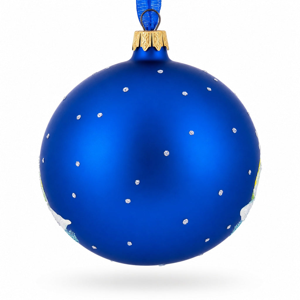 Tropical Aquarium Glass Ball Christmas Ornament 4 Inches