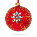 Diamond Jewels on Silver Glass Ball Christmas Ornament