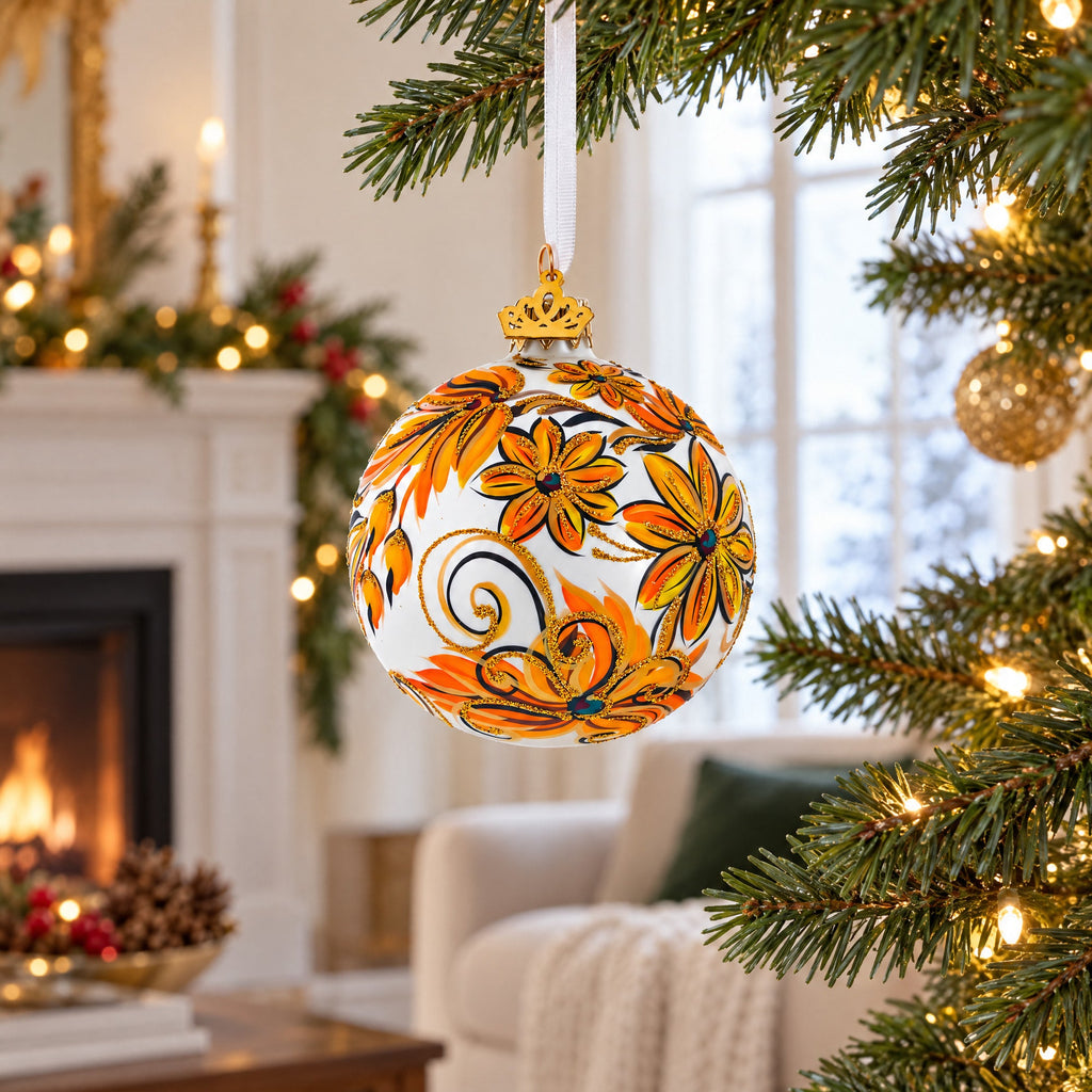 Coneflowers Glass Ball Ornament