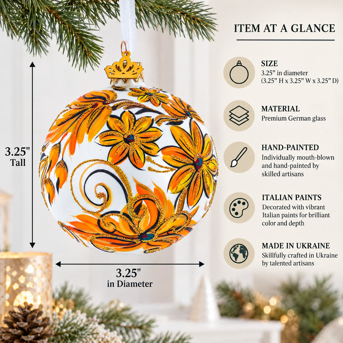 Coneflowers Glass Ball Ornament