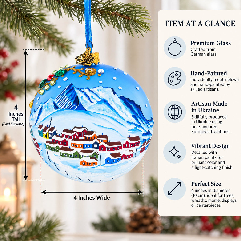 Greenland's Northern Lights Glass Ball Christmas Ornament
