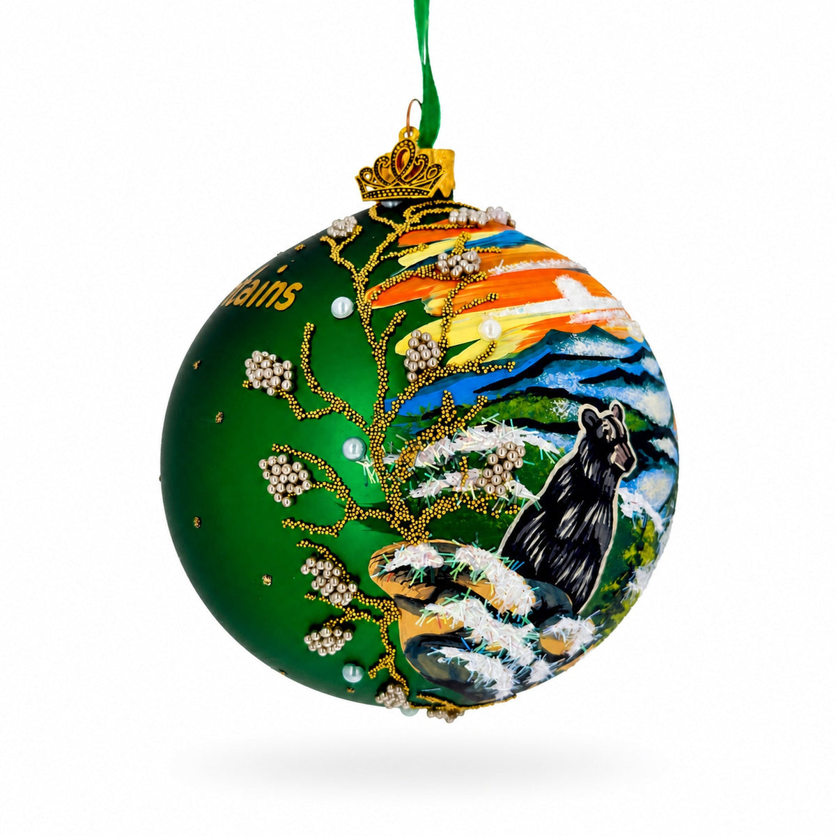 Great Smoky Mountains National Park Glass Christmas Ornament
