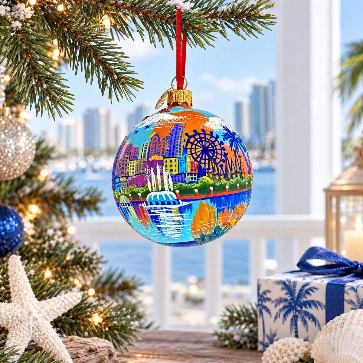 Orlando, Florida Glass Ball Christmas Ornament