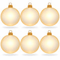 Set of 6 Translucent Ivory Glass Ball Christmas Ornaments (048)