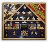 Flag Shadow case, 3 Flag Military Shadow Box hold 3'x5' each flag