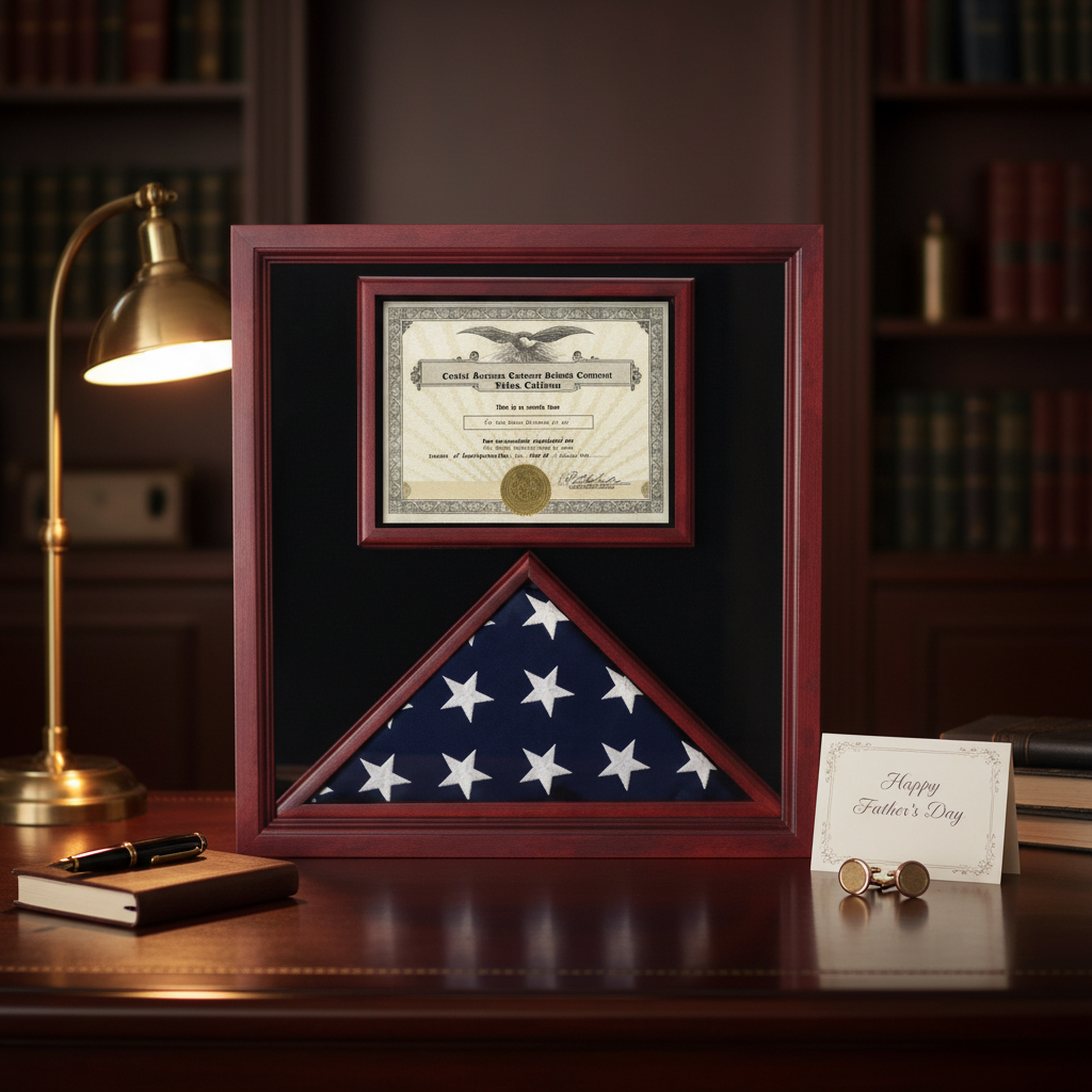 Flag and Document Case - Vertical 8 1/2 x 11 Document - Fit 3" x 5" flag.