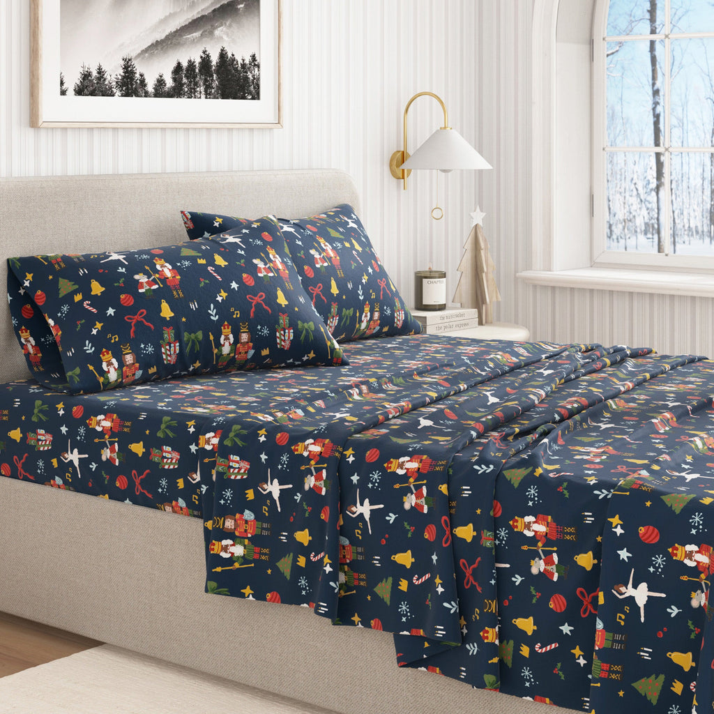 Turkish Cotton Christmas Flannel Sheet - Whittaker Collection