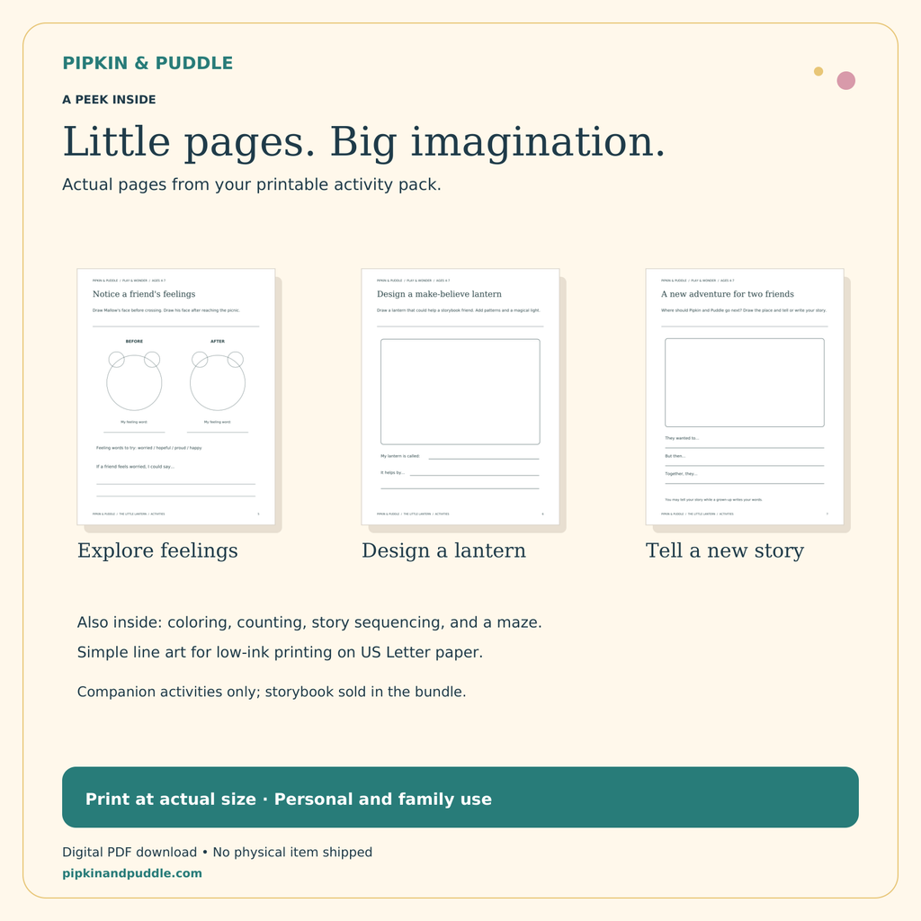 The Little Lantern — Printable Activity Pack