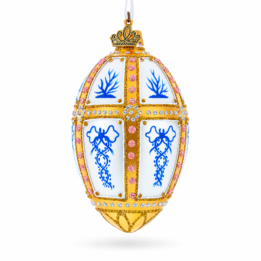 1899 Kelch 12 Panel Royal Egg Glass Ornament 4 Inches