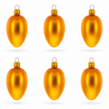 Set of 6 Matte Gold Mini Glass Egg Ornaments 2.9 Inches