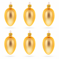 Set of 6 Rose Gold Mini Glass Egg Ornaments 2.9 Inches