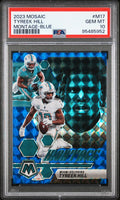 Graded 2023 Panini Mosaic Tyreek Hill #17 Montage Blue #/99 Football Card PSA 10 Gem Mint