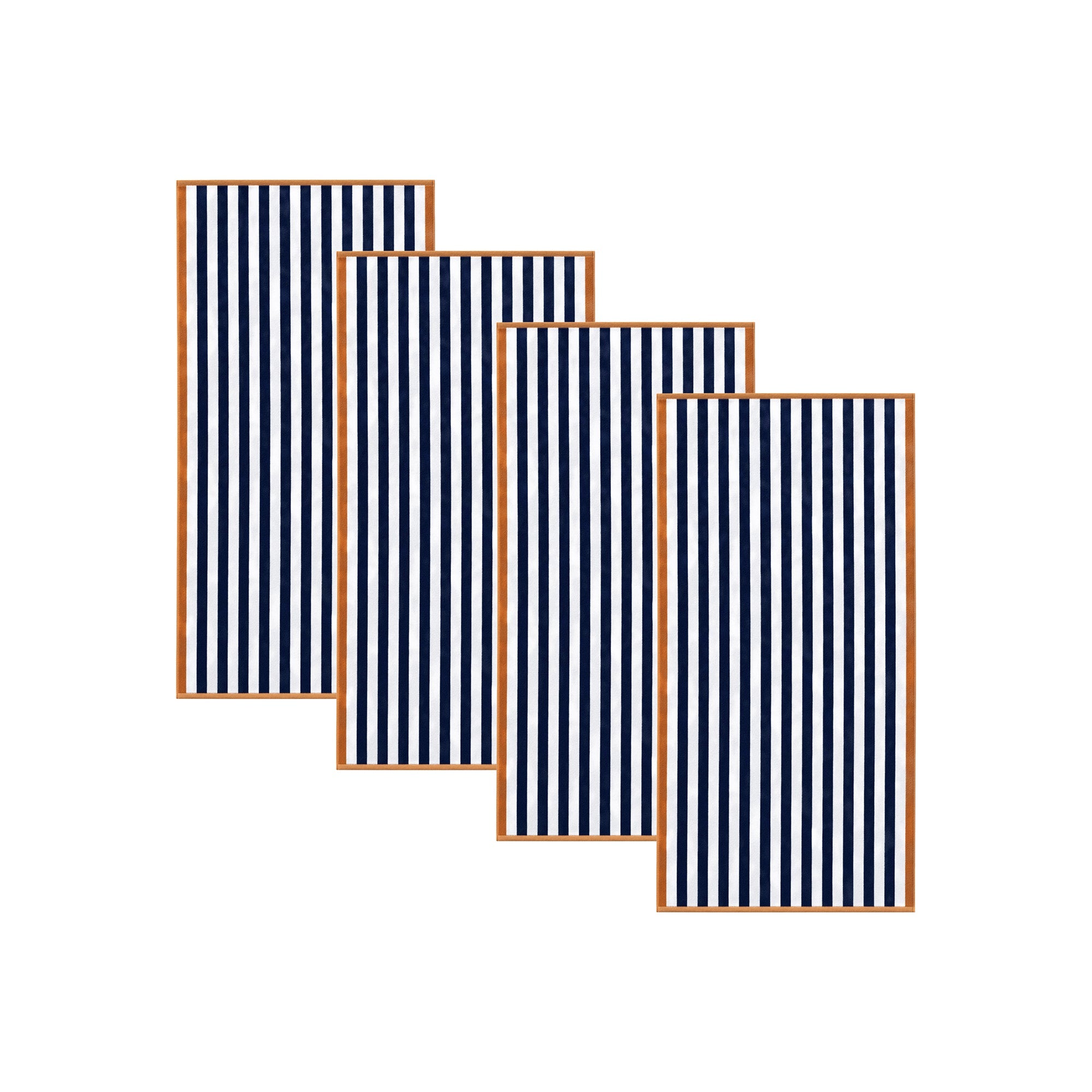 Oversized Striped Border Cabana Beach Towels - Santa Cruz