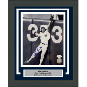 Framed Autographed/Signed Lou Piniella New York Yankees 8x10 Baseball Photo JSA COA
