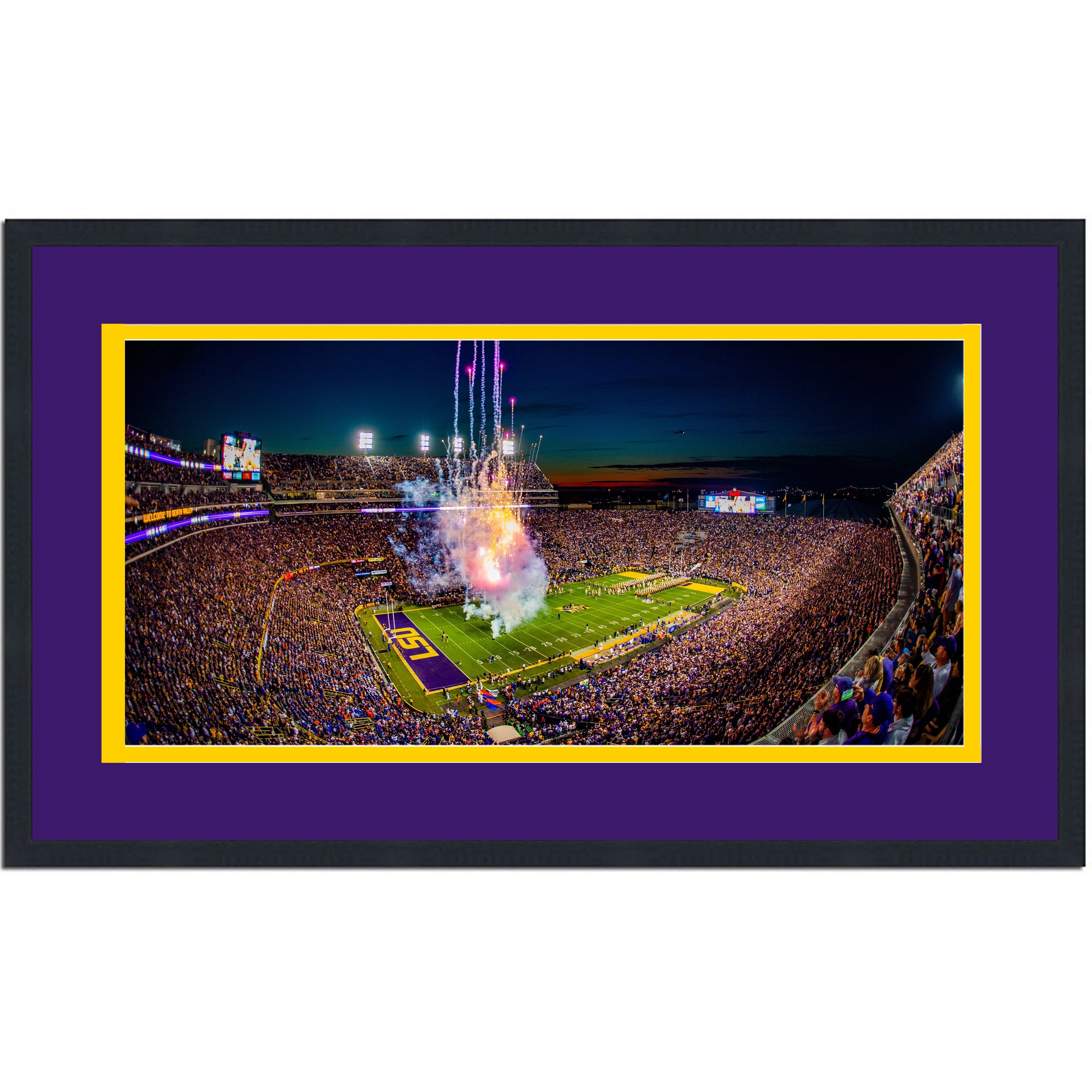 Framed Tiger Stadium (Death Valley) LSU Tigers 16x24 NCAA Football Photo Professionally Matted