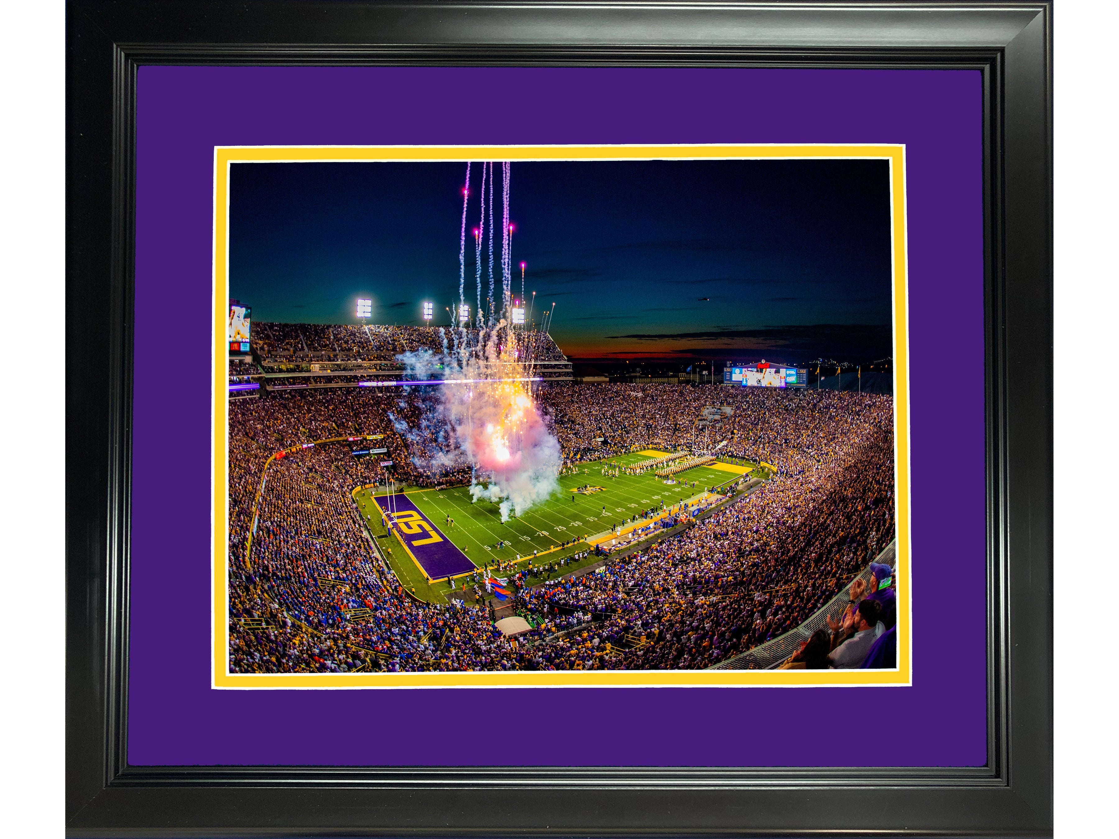 Framed Tiger Stadium (Death Valley) LSU Tigers 11"x14" NCAA Football Photo Professionally Matted