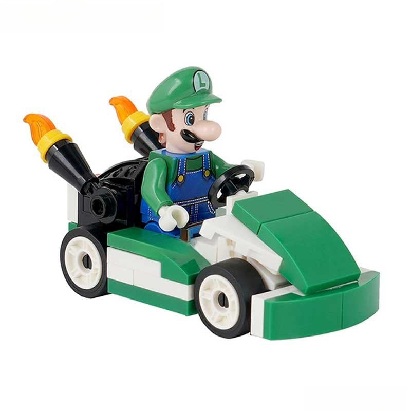 Luigi Kart Brothers Super Mario Minifigure Toy