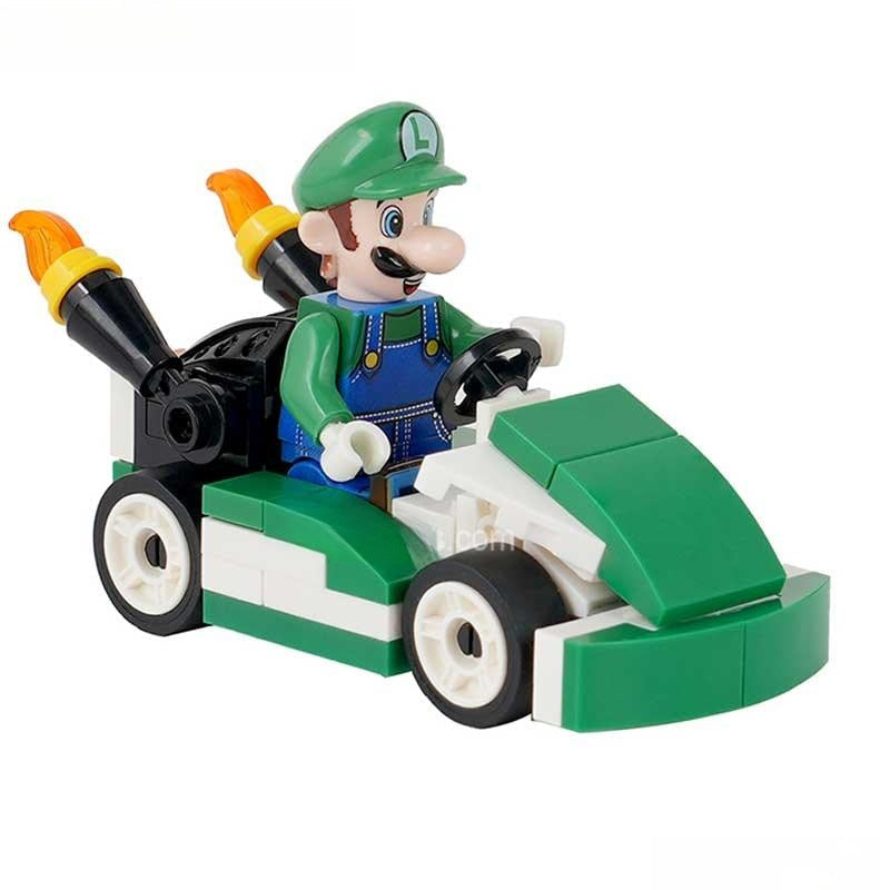 Luigi Kart Brothers Super Mario Minifigure Toy