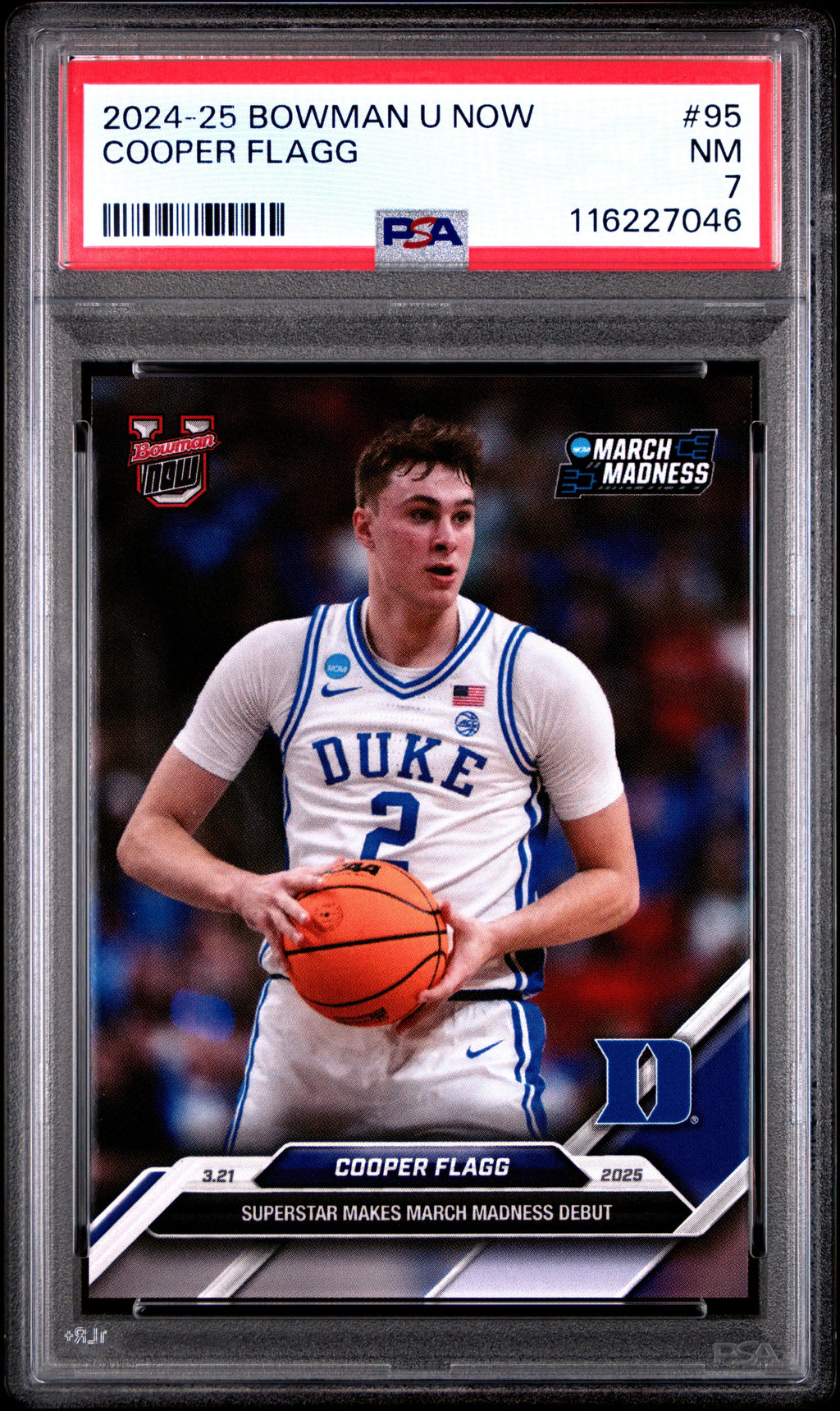 Graded 2024 Topps Bowman U Now Cooper Flagg #95 Rookie RC Basketball Card PSA 7 Near Mint