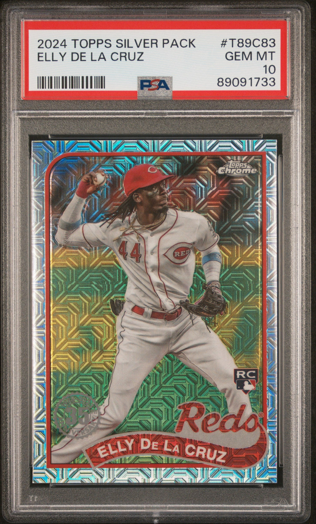 Graded 2024 Topps Silver Pack Elly De La Cruz #T89C83 Rookie RC Baseball Card PSA 10 Gem Mint