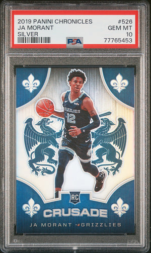 Graded 2019-20 Panini Chronicles Ja Morant #526 Silver Rookie RC Basketball Card PSA 10 Gem Mint