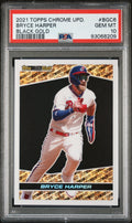 Graded 2021 Topps Chrome Updated Bryce Harper #BGC6 Black Gold Baseball Card PSA 10 Gem Mint