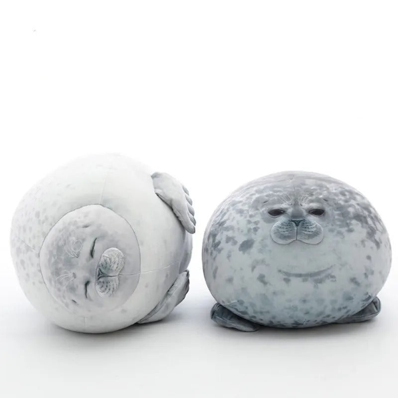 Mother & Baby Seal Plush Toy Set – Soft Zipper Seal Doll Gift