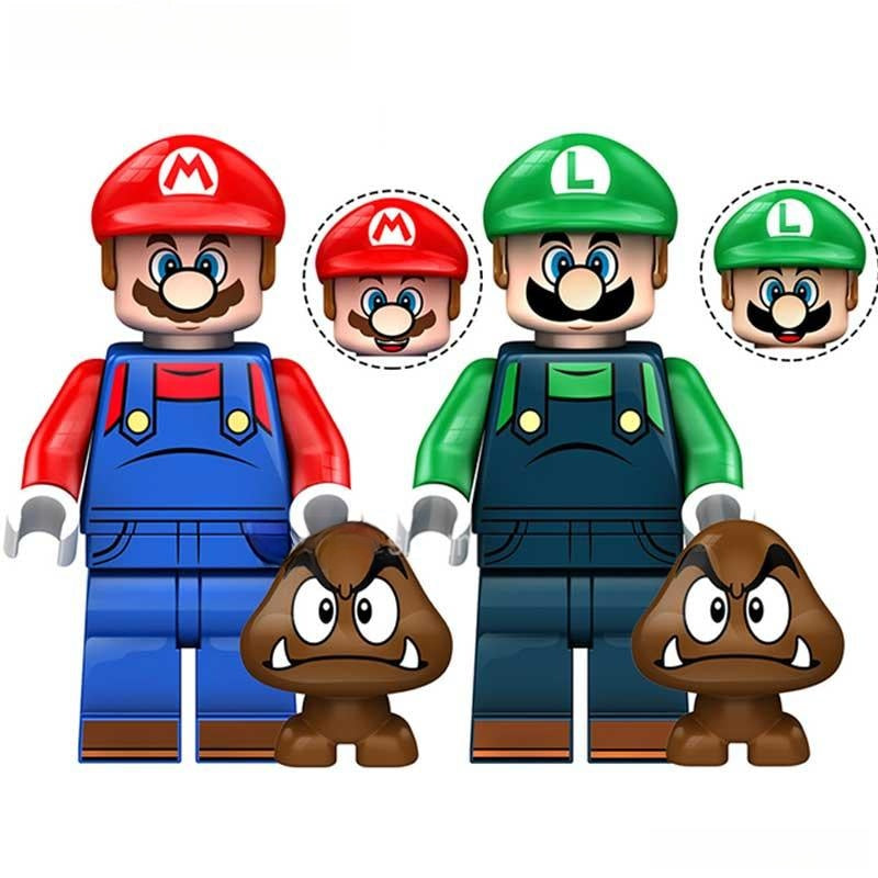 Mario & Luigi set of 2 Super Mario Brothers Lego Compatible Minifigures