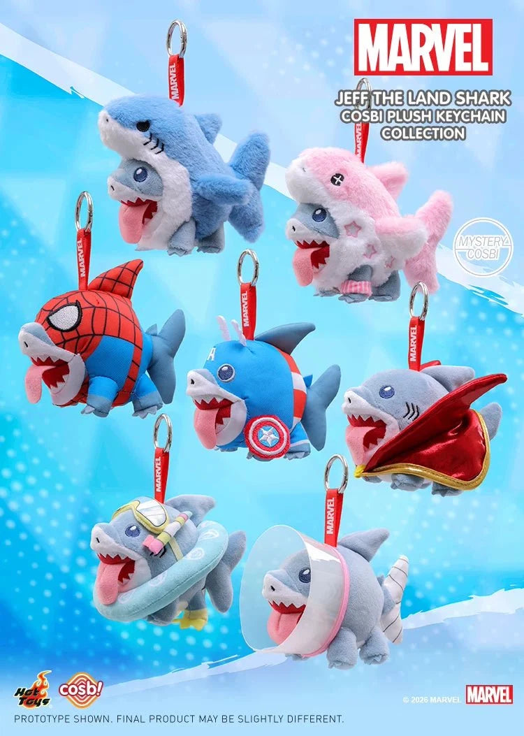 Marvel Comics Cosbi Jeff the Land Shark Random Plush Keychain Blind Box