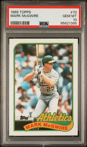 Graded 1989 Topps Mark McGwire #70 Baseball Card PSA 10 Gem Mint