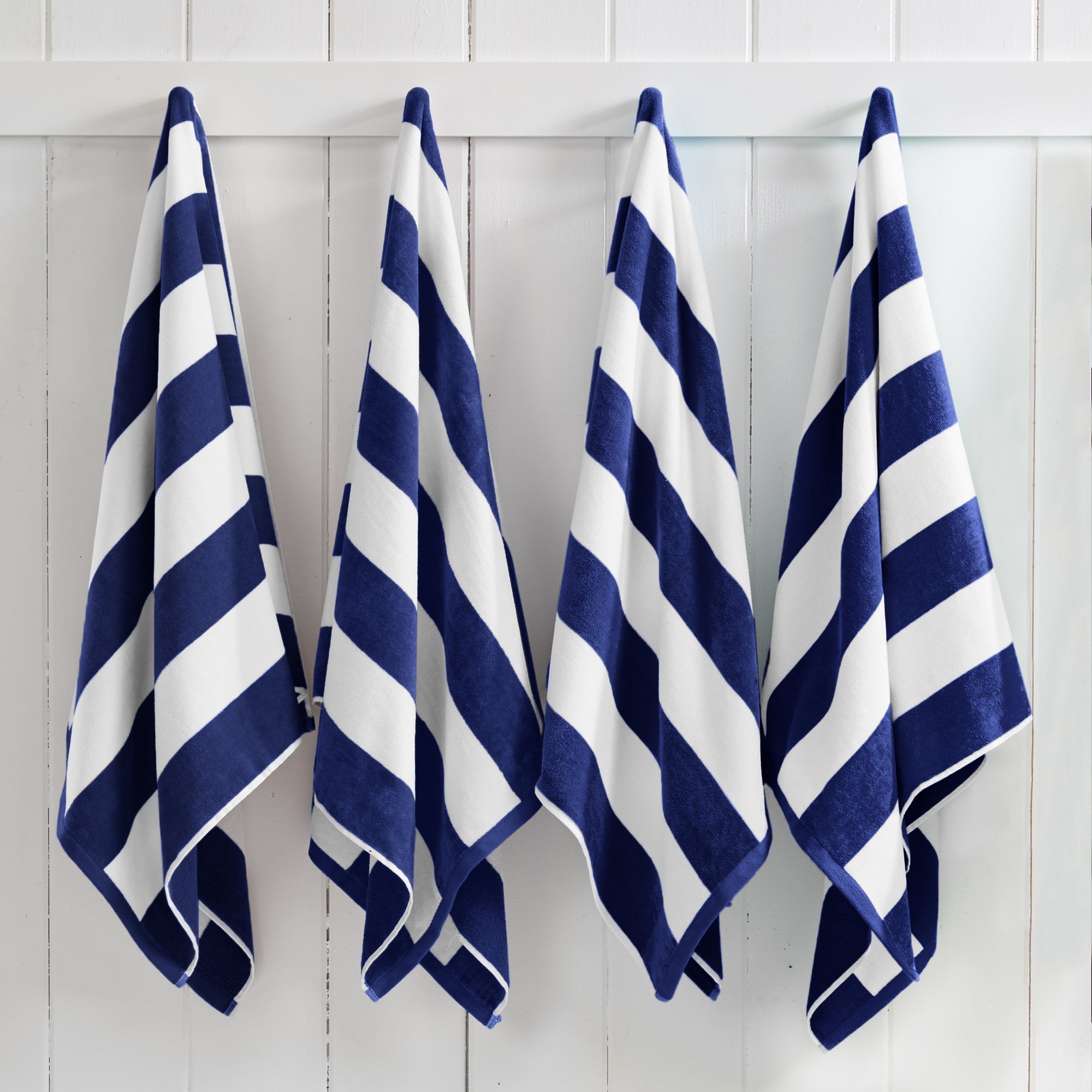Cotton Velour Cabana Stripe Beach Towel - Novia Collection.