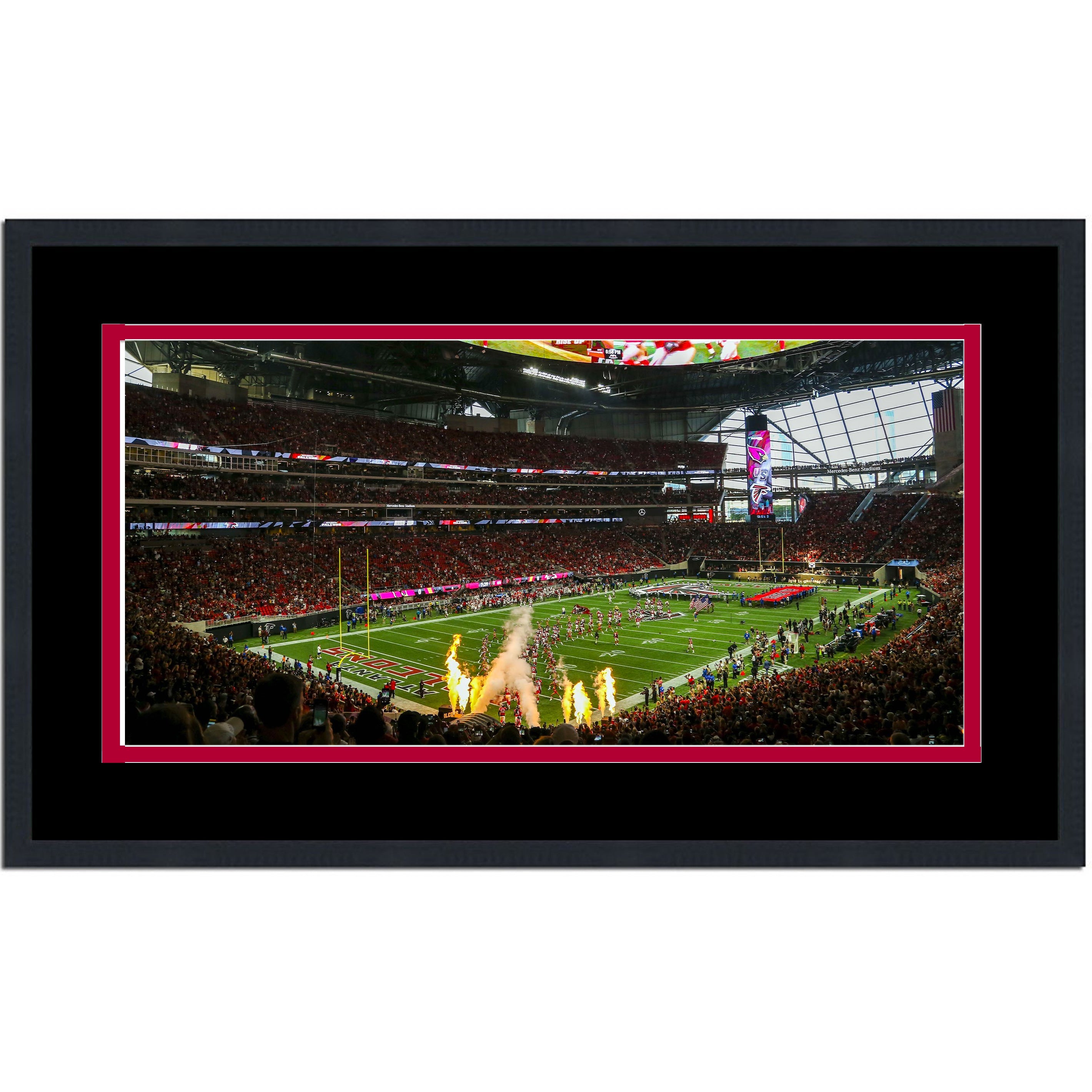 Framed Mercedes-Benz Stadium Atlanta Falcons 16x24 Football Photo Professionally Matted