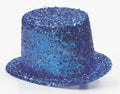 Blue Chunky Glitter Plastic Top Hat