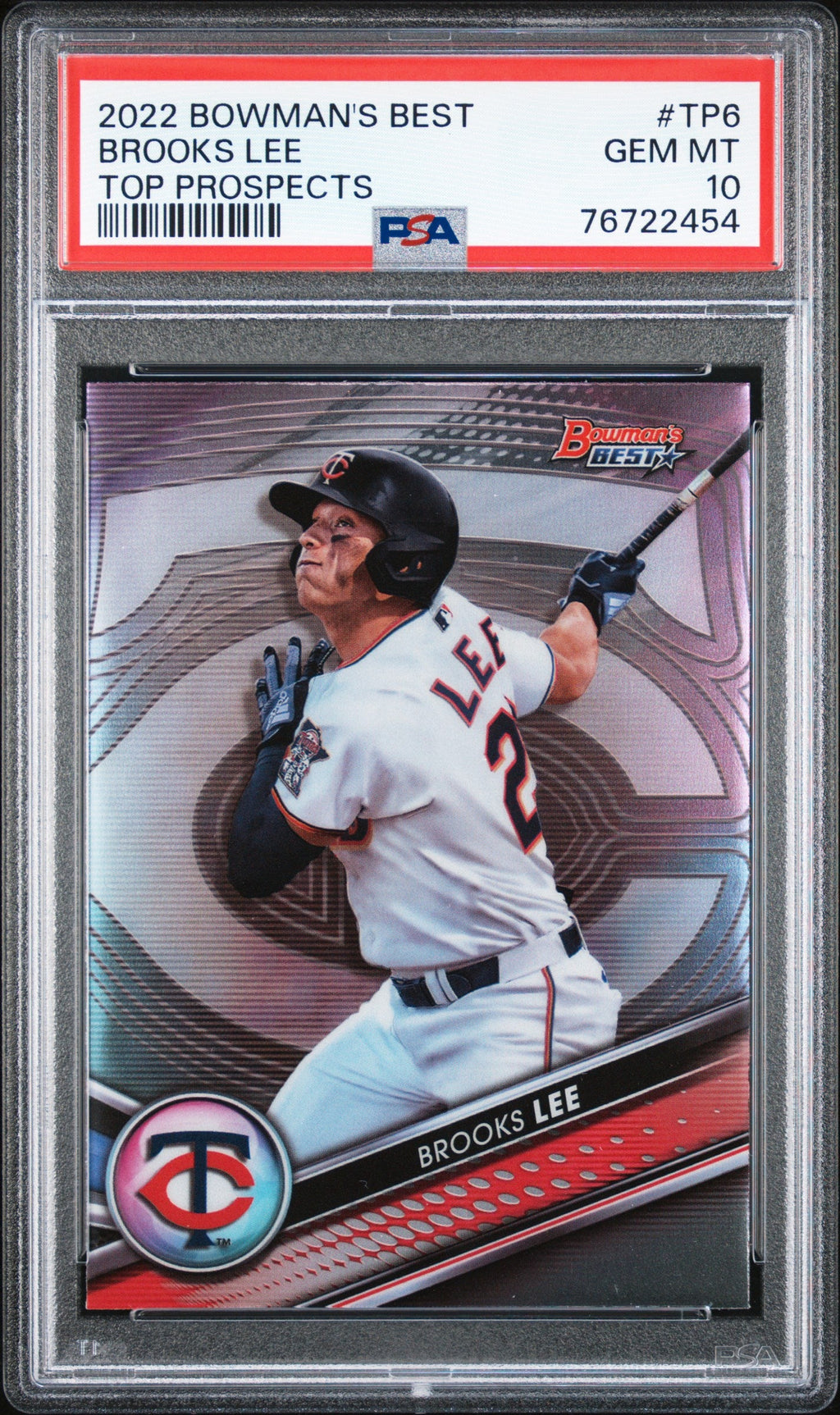 Graded 2022 Topps Bowmans Best Brooks Lee #TP6 Top Prospects Rookie RC Baseball Card PSA 10 Gem Mint