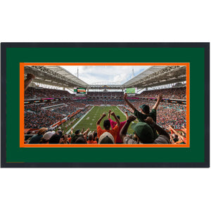 Framed Hard Rock Stadium Miami Hurricanes 16x24 NCAA Football Photo Professionally Matted
