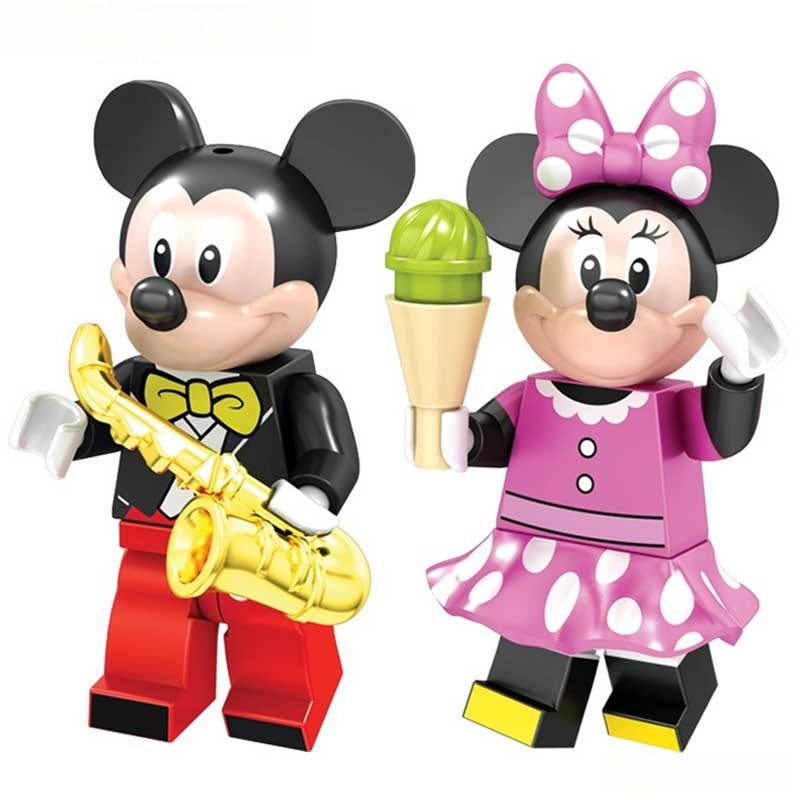 Mickey & Minnie Mouse set of 2 Disney Minifigure Toy 4