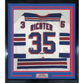 Framed Autographed/Signed Mike Richter 35x39 New York White Hockey Jersey PSA/DNA COA