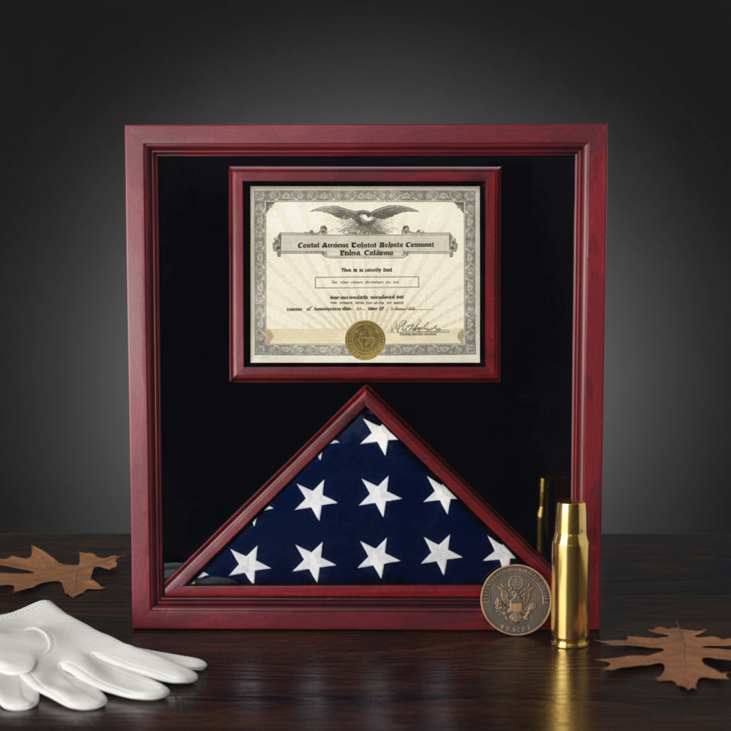 Flag and Document Display Case - Fit 3" x 5" flag.