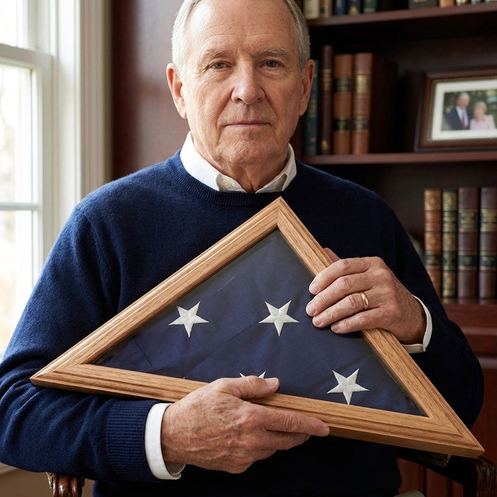 Air force flag case for 3ft x 5ft Flag Oak - Fit 3' x 5' flag.
